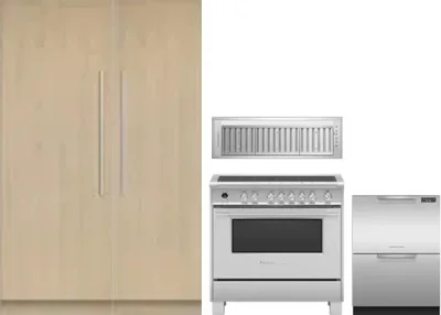 5 Piece Package Includes Refrigerator, Freezer, Range, Hood And Dishwasher